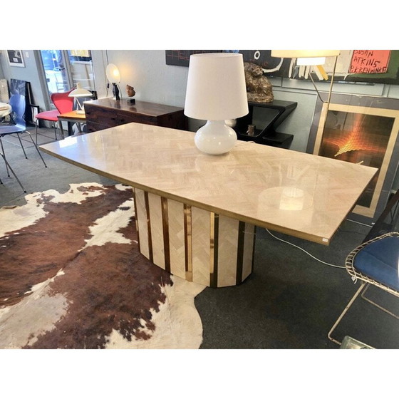 Image 1 of Large Italian vintage travertine dining table,1970