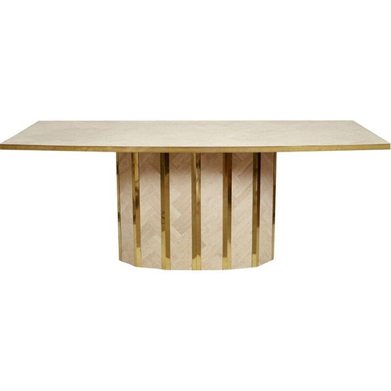 Image 1 of Large Italian vintage travertine dining table,1970