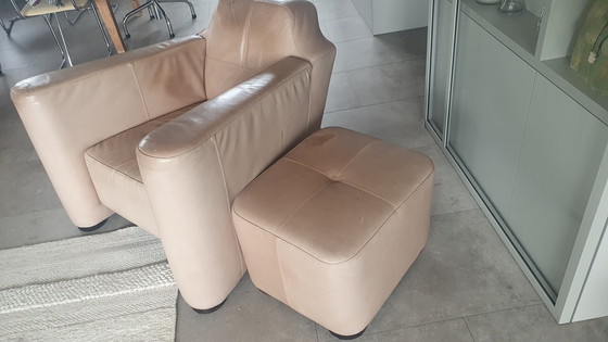 Image 1 of Linteloo leather armchair + hocker