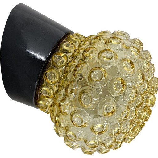 Vintage wall lamp in bakelite and glass, Czechoslovakia 1950