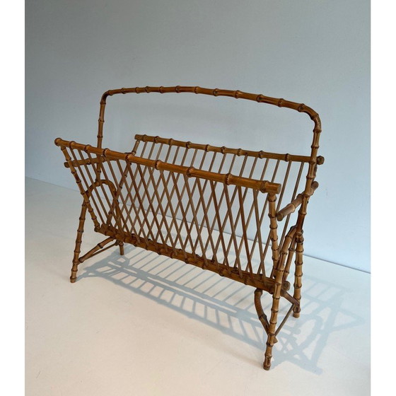 Image 1 of Vintage faux bamboo magazine rack, France 1950