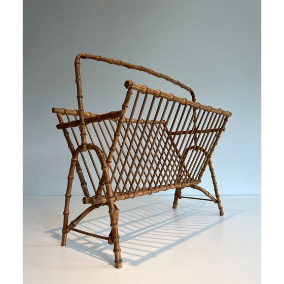 Image 1 of Vintage faux bamboo magazine rack, France 1950