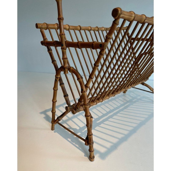 Image 1 of Vintage faux bamboo magazine rack, France 1950
