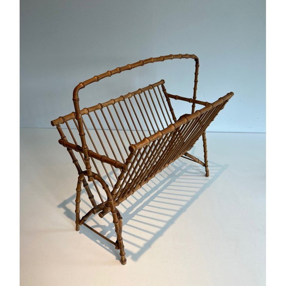 Image 1 of Vintage faux bamboo magazine rack, France 1950