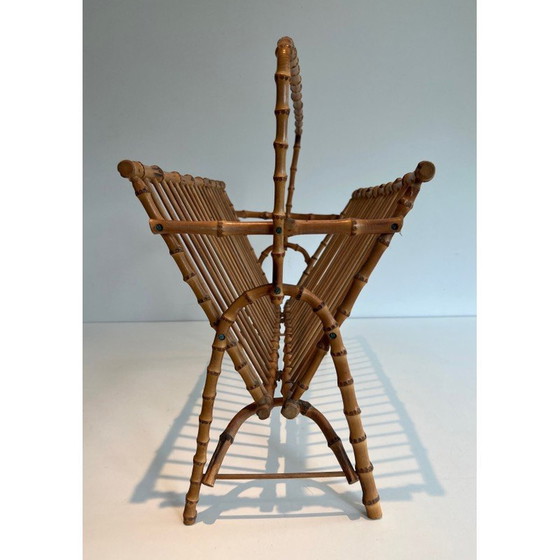 Image 1 of Vintage faux bamboo magazine rack, France 1950