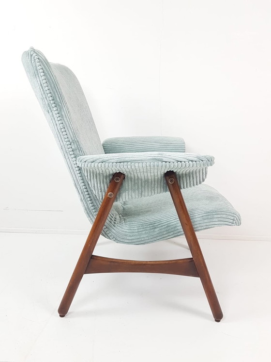 Image 1 of Vintage Armchair New Upholstered Light Blue