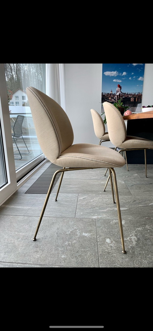 2 Gubi Beetle Chairs In Dedar Fabric