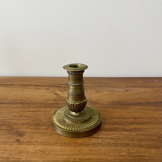 Image 1 of Engraved Brass Candle Holder