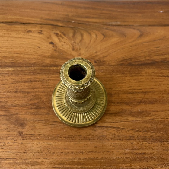 Image 1 of Engraved Brass Candle Holder