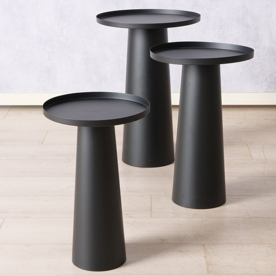 Image 1 of 3 Conical Black Side Tables