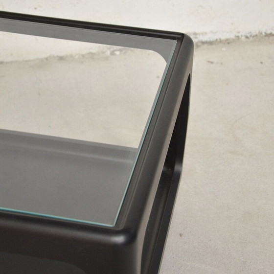 Image 1 of Vintage black lacquered polyurethane coffee table by Peter Ghyczy for Horn Collection, Germany 1975
