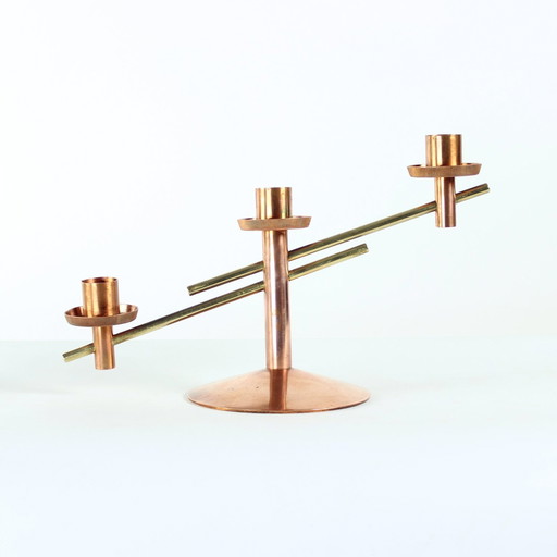 Copper & Brass Candleholder, Czechoslovakia 1970S