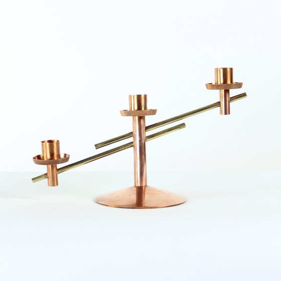 Image 1 of Copper & Brass Candleholder, Czechoslovakia 1970S