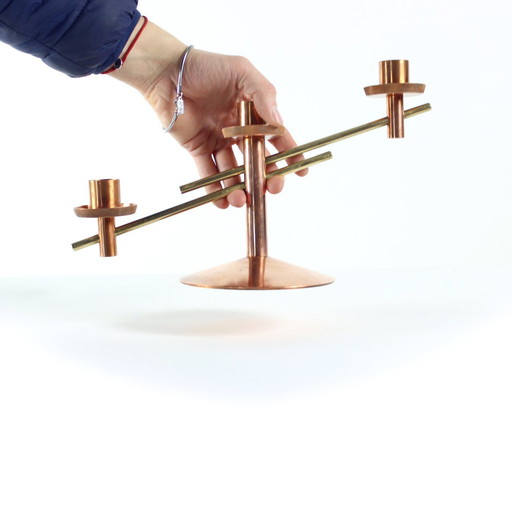 Copper & Brass Candleholder, Czechoslovakia 1970S