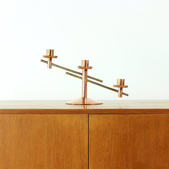 Image 1 of Copper & Brass Candleholder, Czechoslovakia 1970S