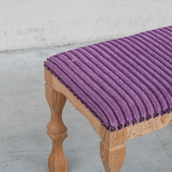 Image 1 of Sgabello vintage in rovere e tessuto, Danimarca 1960