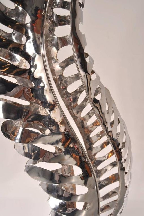 Image 1 of 1980s Chrome Metal Sculpture with Light, Netherlands