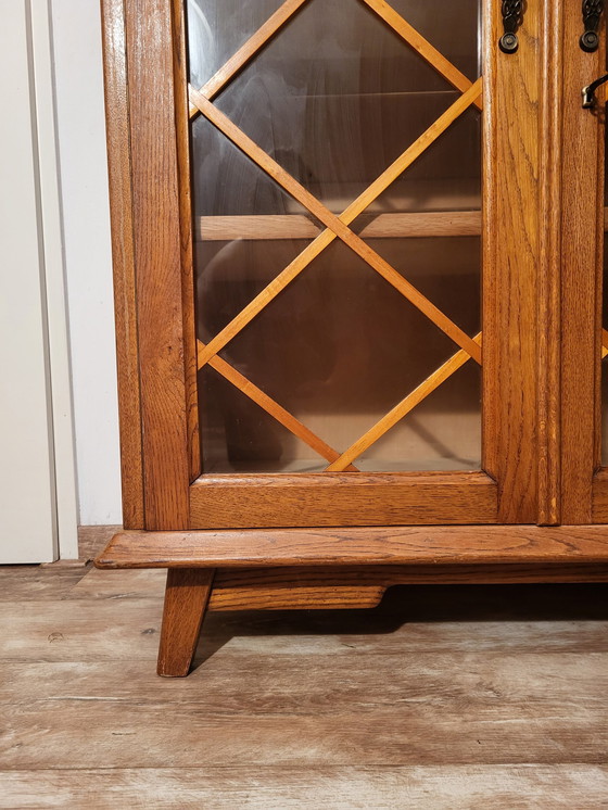 Image 1 of Vintage Solid Oak Display Cabinet