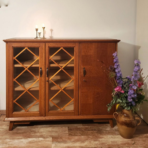 Image 1 of Vintage Solid Oak Display Cabinet