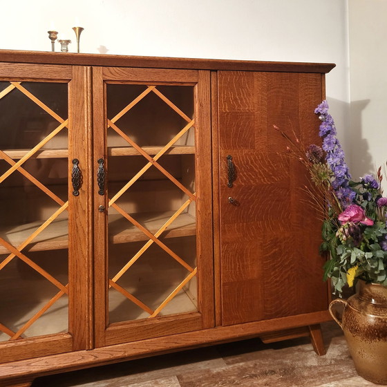 Image 1 of Vintage Solid Oak Display Cabinet
