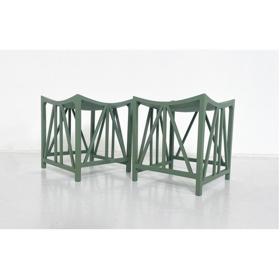 Image 1 of Vintage green Tutankhamun model stools