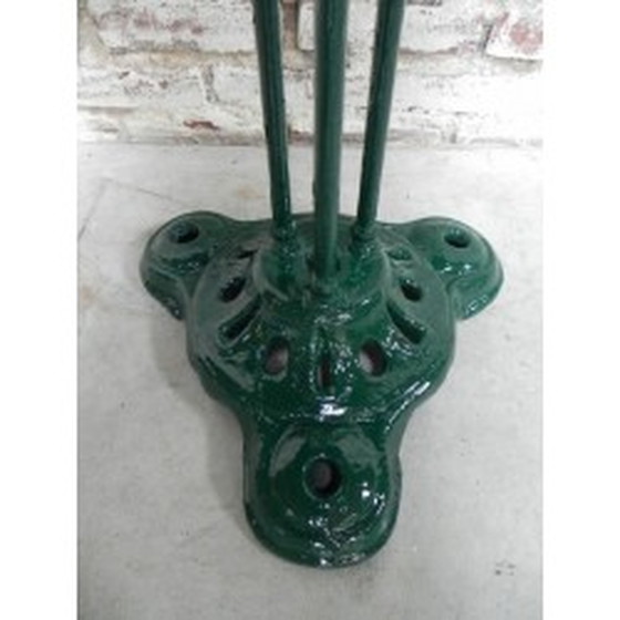 Image 1 of Steel Bistro Table Cast Iron Base - 1930s