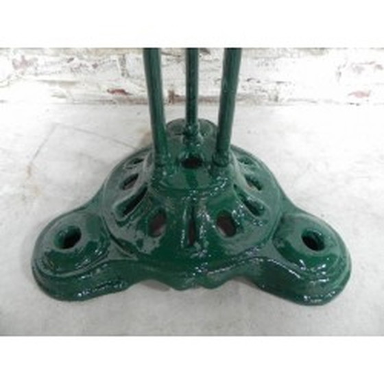 Image 1 of Steel Bistro Table Cast Iron Base - 1930s