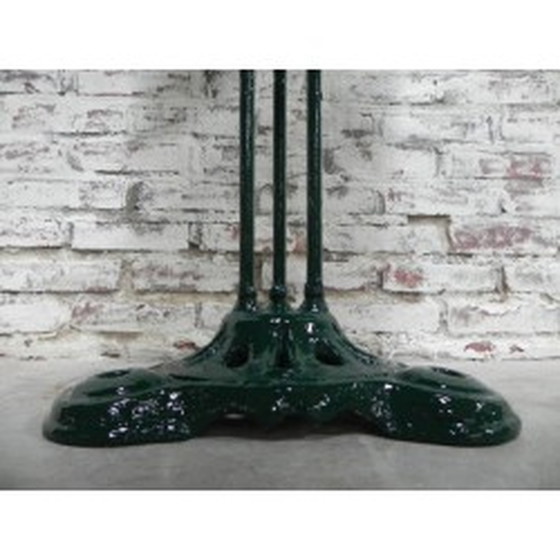 Image 1 of Steel Bistro Table Cast Iron Base - 1930s