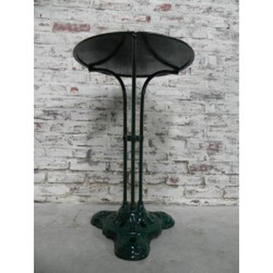 Image 1 of Steel Bistro Table Cast Iron Base - 1930s