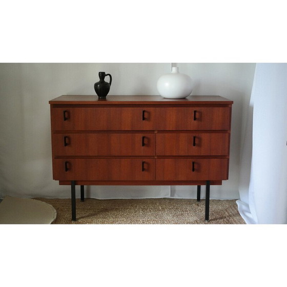 Image 1 of Cassettiera vintage in teak scuro con 6 cassetti, Danimarca