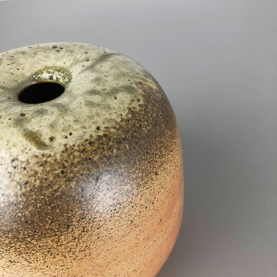 Image 1 of Vintage brown and beige ceramic vase for Horst Kerstan, Germany 1980