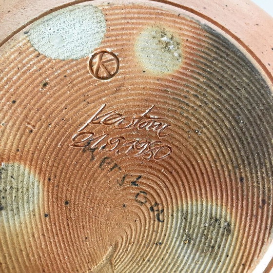 Image 1 of Vintage brown and beige ceramic vase for Horst Kerstan, Germany 1980