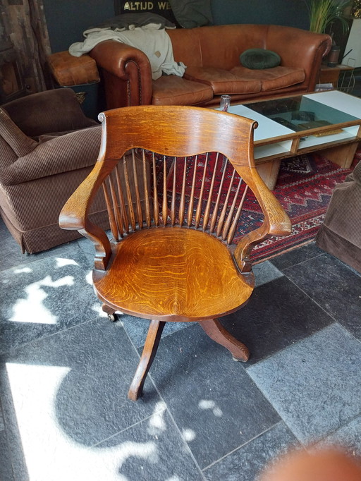 American 19th century office chair by Kenrick and Jefferson