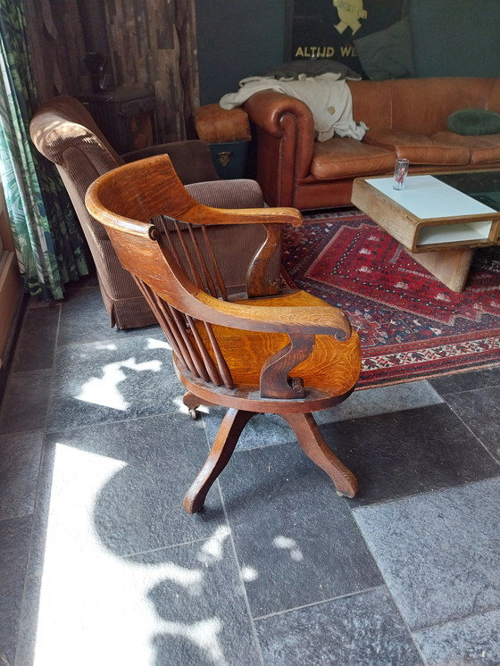 Image 1 of American 19th century office chair by Kenrick and Jefferson