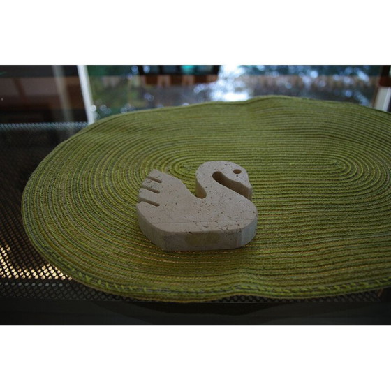 Image 1 of Scultura vintage a forma di cigno in travertino di Enzo Mari per Fratelli Manel, Italia 1970