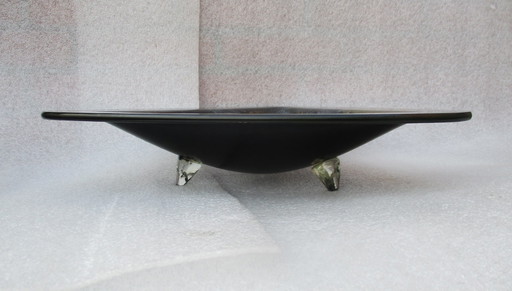 Colorful Triangular Decorative Glass Bowl From L'Arte Del Vetro.