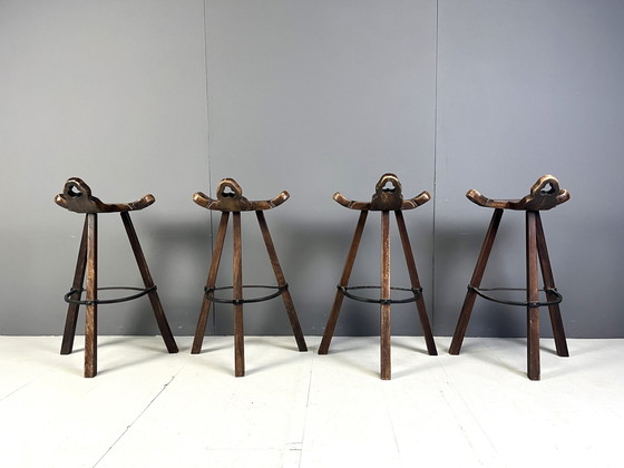 Image 1 of Mid Century Brutalist Bar Stools - Set Of 4, 1960S