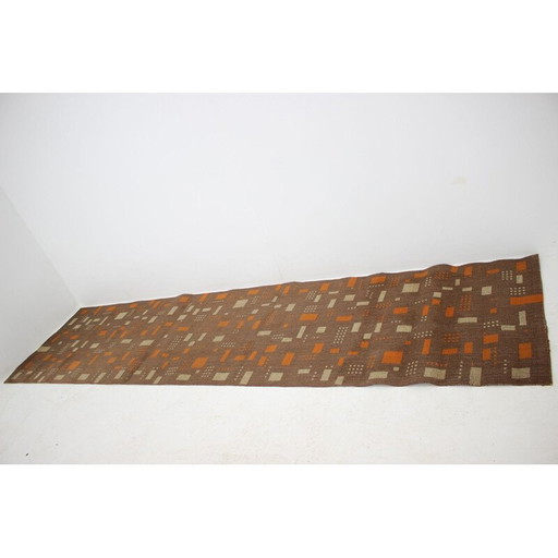 Alfombra geométrica vintage, Checoslovaquia, 1960