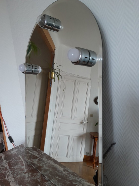 Image 1 of Specchio con lampadina vintage Isa Italia 1980 