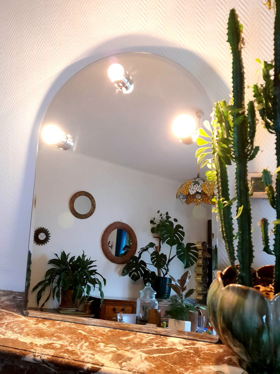 Image 1 of Specchio con lampadina vintage Isa Italia 1980 