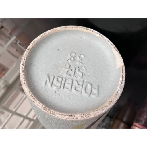 Jarrón vintage de cerámica texturizada alemana, 1950