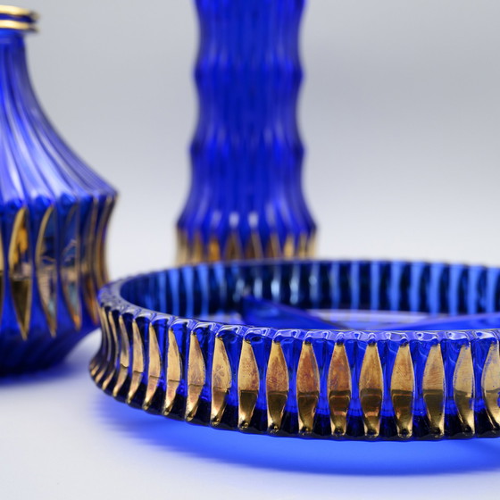 Image 1 of Walther Glas Trio: Bowl & 2× matching vases