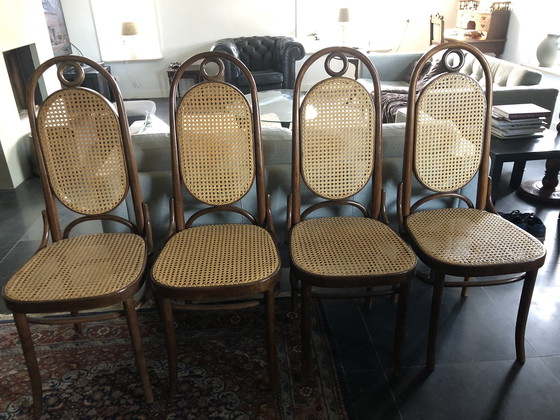 Image 1 of 4x Thonet Long John chairs