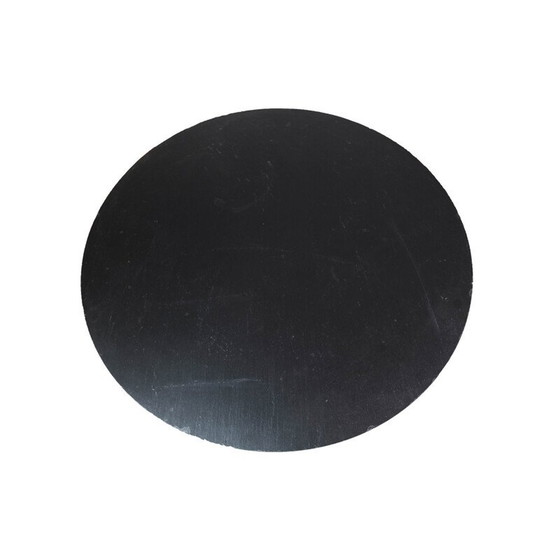 Image 1 of Vintage round coffee table with black slate top by Sigurd Ressell Falcon