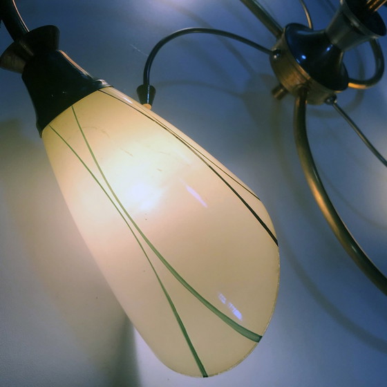 Image 1 of Lampada da soffitto vintage • Spirale • Ottone e vetro • 1950