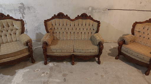 Baroque Bench Set With Lion's Head