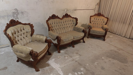 Baroque Bench Set With Lion's Head