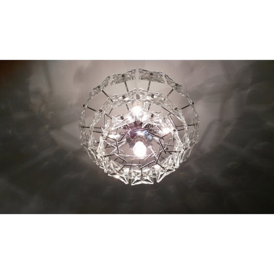Image 1 of Vintage big chandelier in glass - 1970s