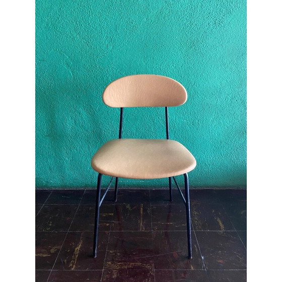 Image 1 of Vintage leather and metal chairs, Italy