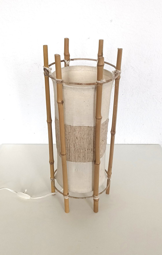 Image 1 of Sixties Table Lamp With Bamboo